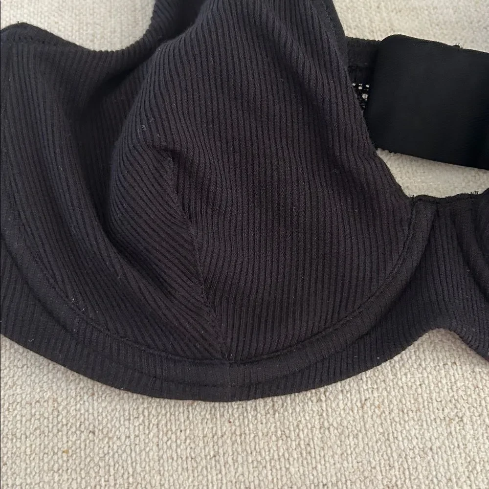 Simone Perele Eugenie Plunge Underwire Bra, Black. INT size 34D, NWOT.